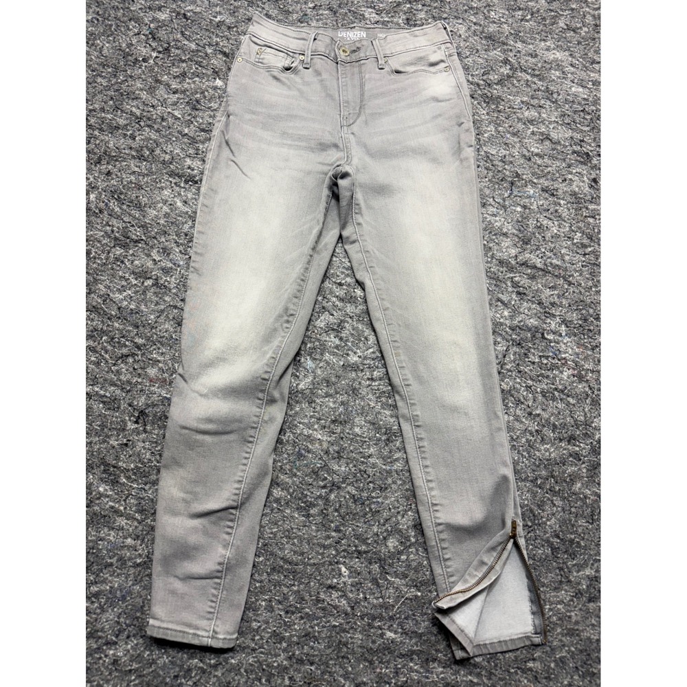 Denizen Levi's High Rise Ankle Skinny Jeans Grey‎ Zipper Hem Womens Size 2 W26